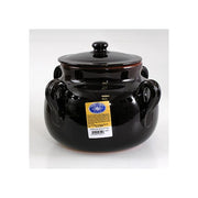 Vulcania 8010099030507 Fagioliera in Terracotta Smaltata con Coperchio 4 Manici Capacita' 3,2 L compatibile Forno Microonde Gas colore Marrone