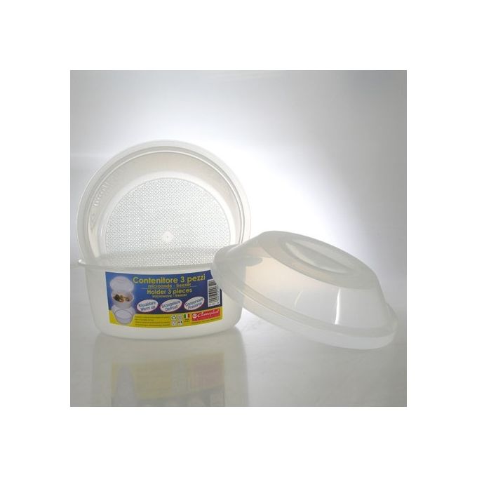 Cosmoplast Contenitore alimenti adatto a microonde e freezer 3 pezzi