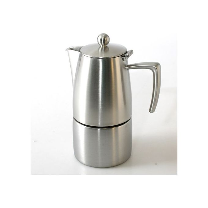 Ilsa 0091S100IE Slancio Caffettiera Moka 10 tazze 60 cl Acciaio Inox 18-10 Induzione Filtro Riduttore colore Satinato