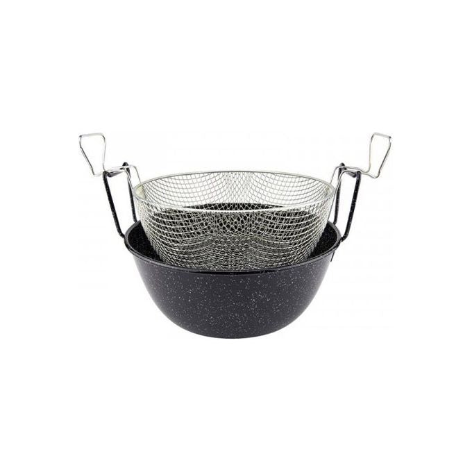 Ilsa ILS360132 Friggitrice in Ferro Smaltato con Cestello in Ferro Nichelato 32 cm Adatta all'Induzione