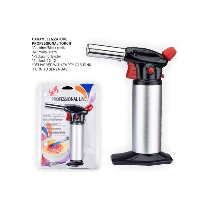LIT LIT320055 CA2 Caramelizzatore Professionale Torcia da Cucina Fiamma Regolabile Accensione Piezoelettrica colore Nero