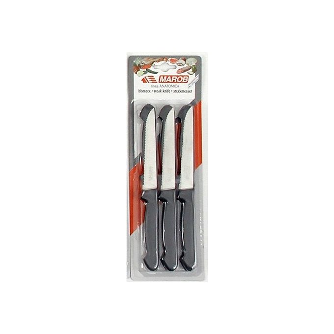6 Coltelli da bistecca dentati 11,5 Nero