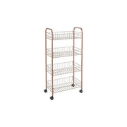 Metaltex 344404000 Ascona Copper Scaffaletto a 4 Piani con Ruote Piroettanti colore Rame