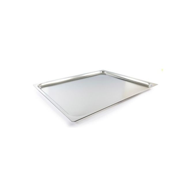 Vesna Group 025P5TI21020 Teglia Gastronorm 2-1 in Acciaio Inox 18-10 con Bordo Piano Altezza 20 mm colore Acciaio