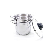 Rivadossi RIV610B18 Pentola Cuocipasta con Cestello e Coperchio in Vetro Diametro 18 cm Capacita' 3 L Adatta per Induzione colore Nero