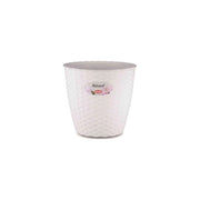 Stefanplast Natural Coprivaso Tondo Stile Rattan 24 cm 6,2 lt per Interno ed Esterno colore Bianco
