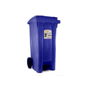 Stefanplast 6436 Bidone Carrellato con Pedale 120 L con Ruote Anello Fermasacco Made in Italy colore Blu Traffico