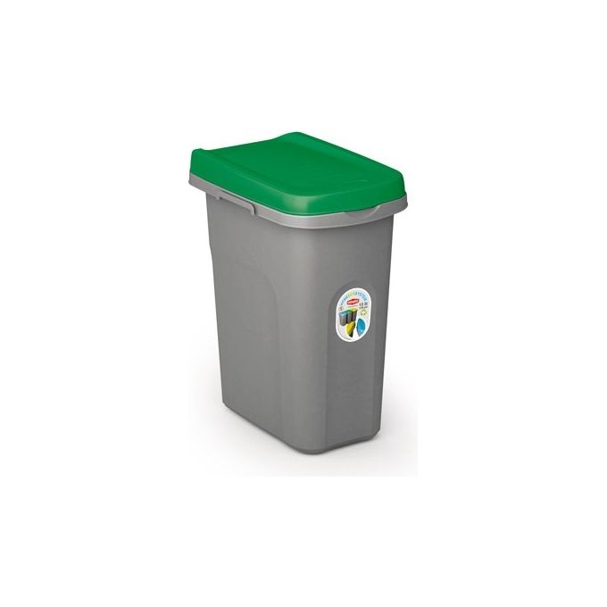 Stefanplast Pattumiera Eco System 15 Litri Grigio-Verde
