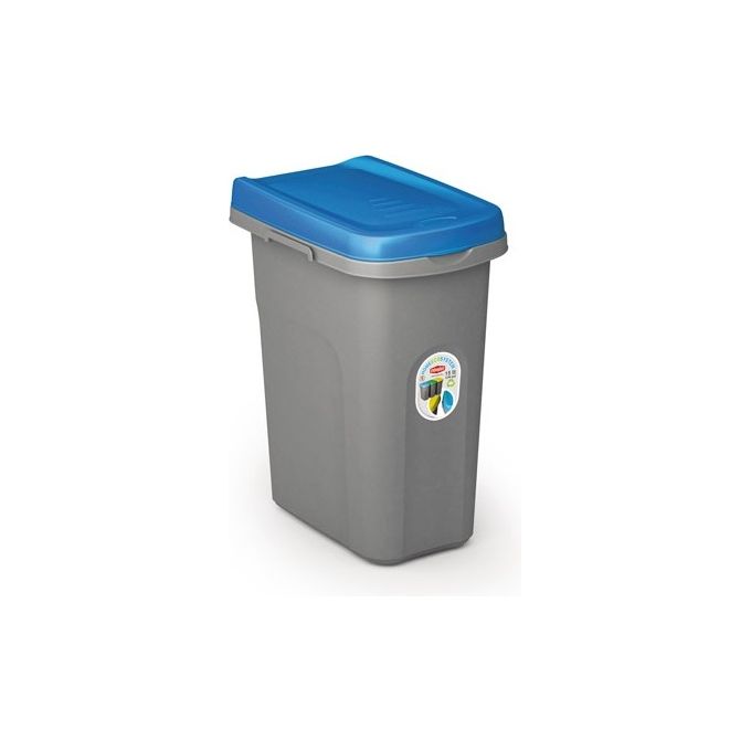Stefanplast Pattumiera Eco System 15 Litri Grigio-Blu