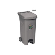 Stefanplast 6432 Urban Eco System Bidone Carrellato 80 Lt con Ruote e Pedale colore Grigio