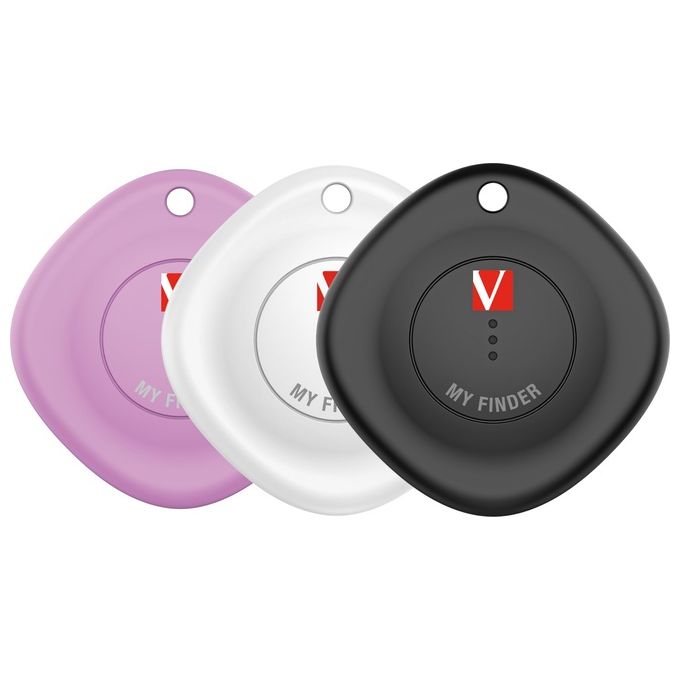 Verbatim 32132 My Finder Tracker Bluetooth Compatibile con Apple Dove si Trova App Batteria Sostituibile 3 Pezzi colore Nero Bianco Viola