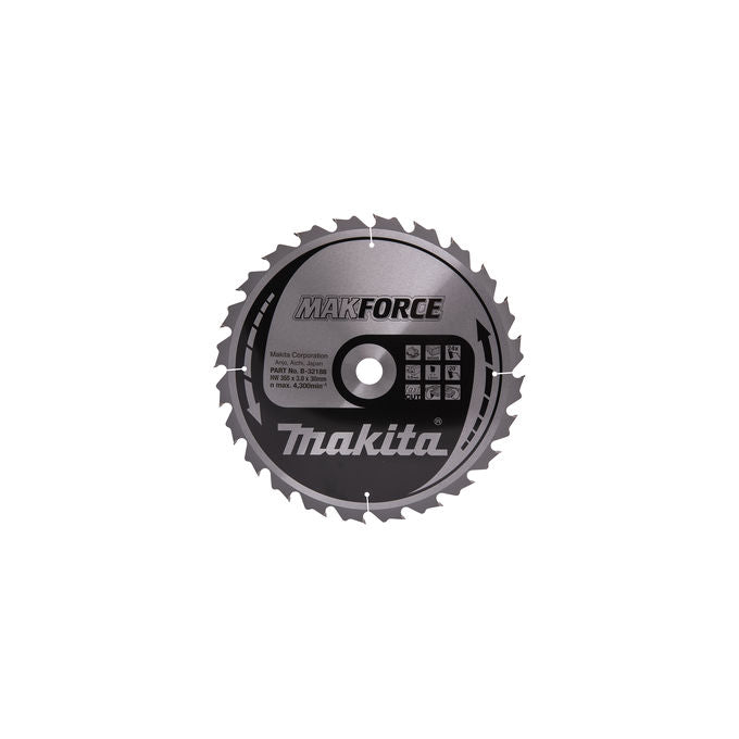 Makita B-32188 MAKFORCE Lama per Sega 355 mm 24 Denti per Legno colore Nero