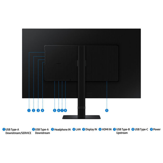 Samsung LS32D800UBUXEN S80UD Monitor PC 32'' 3840 x 2160 Pixel 4K UHD IPS HDR10 USB-C Hub KVM 90W colore Nero