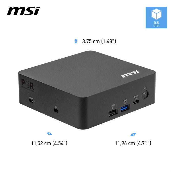 MSI 3MG-002EU Cubi NUC AI+ Mini PC Intel Core Ultra 9 386H 32GB DDR5 1TB SSD NVMe Wi-Fi 7 Windows 11 Pro colore Nero