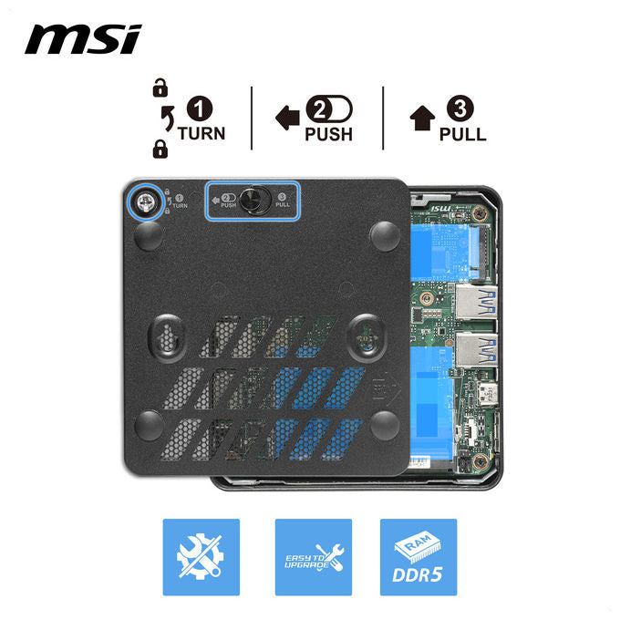 MSI 3MG-004EU Cubi NUC AI+ Mini PC Intel Core Ultra 5 322 16GB DDR5 512GB SSD Wi-Fi 7 Windows 11 Pro colore Nero