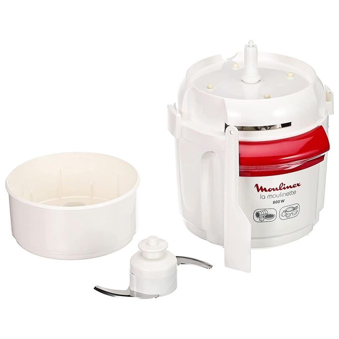 Moulinex AD560120 Moulinette Bouton Tritatutto Elettrico 800W 0,25 L 3 velocita' colore Bianco Rosso