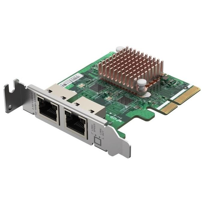 Qnap QXG-2G2T-I225 Scheda di Rete PCIe Dual Port 2.5 GbE Intel I225-LM Wake-on-LAN VLAN Teaming