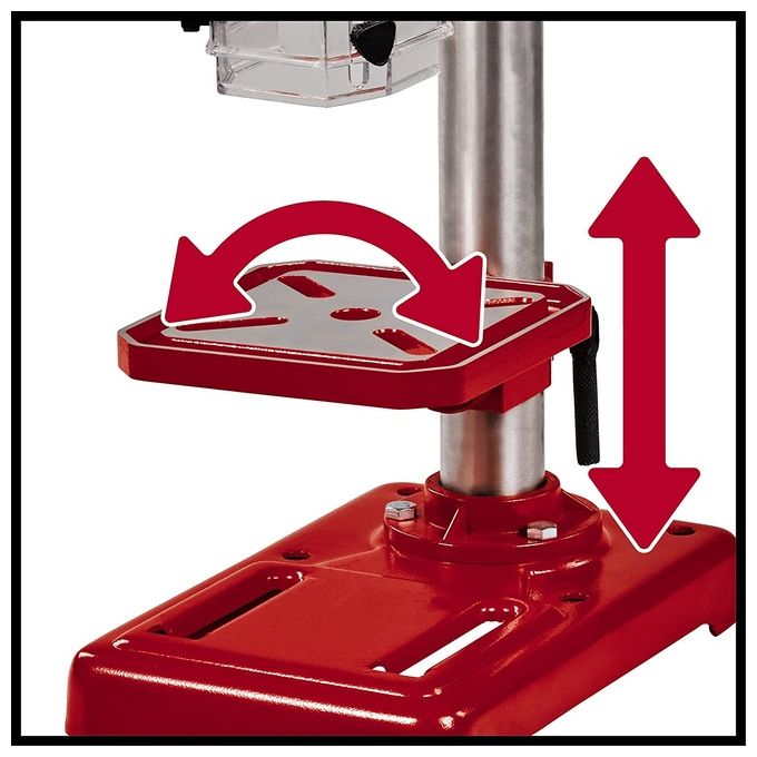 Einhell 4520592 TC-BD 450 Trapano a Colonna Chiave 450 W 5 Velocita' 600-2650 rpm Inclinazione Tavolo -45 a 45° colore Nero Rosso