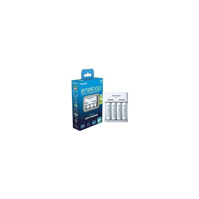 Panasonic BQ-CC61 Eneloop Caricabatterie USB NiMH 2 o 4 batterie AA AAA con 4 batterie AA 2000 mAh incluse