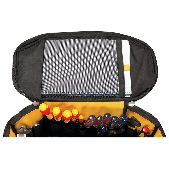 Stanley FMST1-70749 FatMax Borsa Portautensili Semirigida in Nylon 600 Denari con Base Rigida Impermeabile e Tasche Organizzative colore Nero con Dettagli Grigio e Giallo