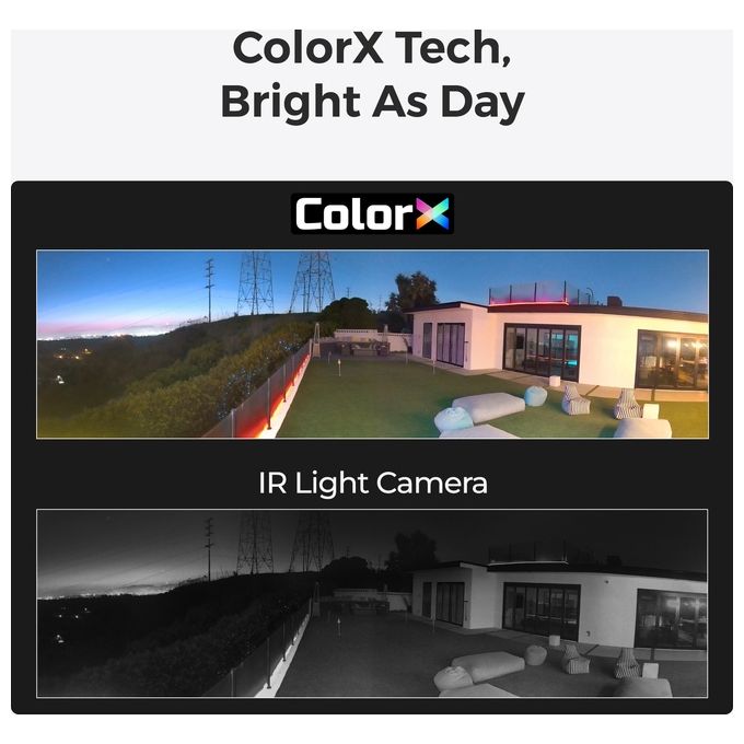 Reolink ARGUS B740X Argus Series Telecamera IP Wi-Fi 4K 180° Doppia Lente Visione Notturna a Colori Batteria 5000 mAh IP66 colore Bianco