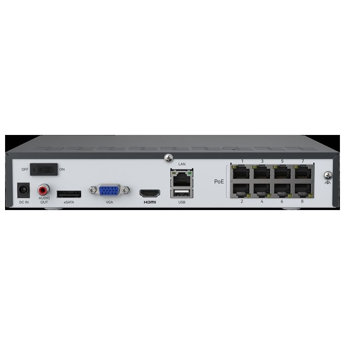 Reolink NVS8 NVR 8 canali PoE 4K 3840x2160 HDD 2TB espandibile 12TB HDMI VGA colore Nero
