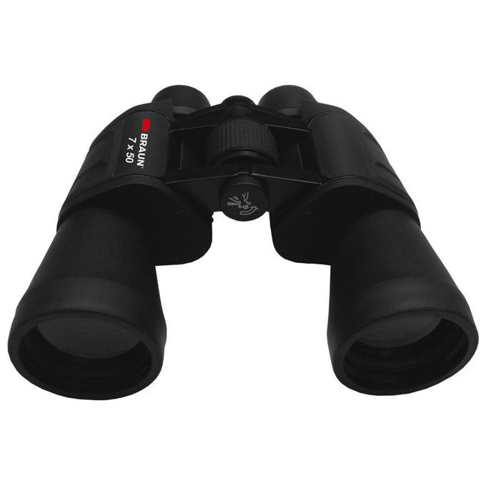 Braun 20123 Binocolo 7x50 mm Prisma BK-7 Porro Campo Visivo 130m a 1000m Regolazione Diottria -4 a +4 Supporto Treppiede Colore Nero