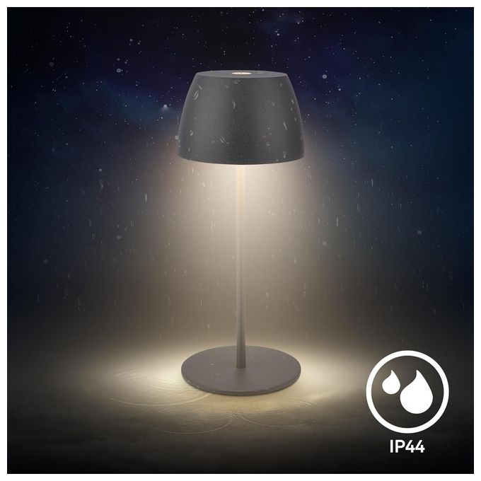 Briloner Lampada da Tavolo Led Mini Ricaricabile Antracite Dimmerabile IP44