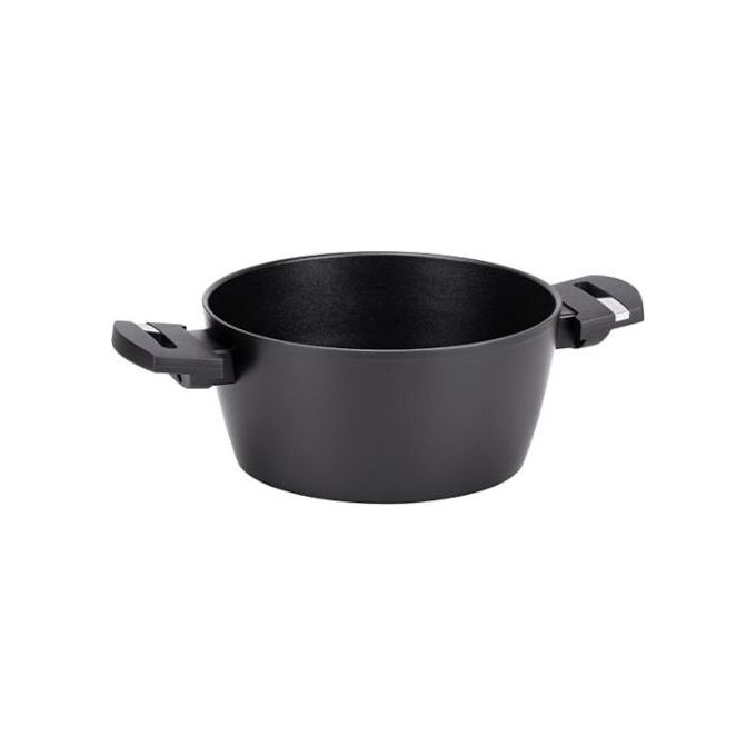 Moneta ARIA RECYCLED CASSERUOLA 2 Casseruola 24 cm in Alluminio 100% Riciclato con Rivestimento Antiaderente Naturale e Fondo Induzione Net Induction colore Nero