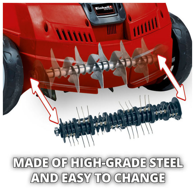 Einhell Arieggiatore Elettrico GC-SA 1231-1 sacco raccolta 28 lt, 3 regolazioni profondita' di lavoro