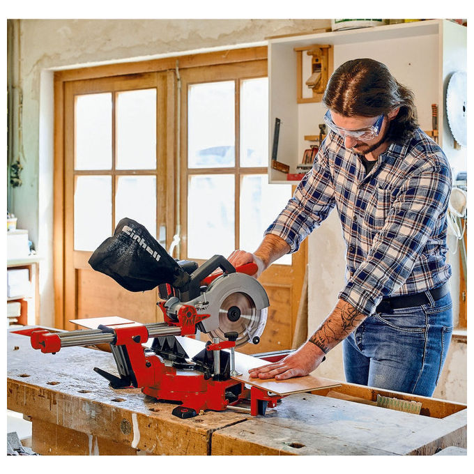 Einhell Troncatrice Radiale A Batteria Te-Sm 36-210 Li Ideale per Fai Da Te e Lavorazioni su Legno e Metalli con Batteria Non Inclusa
