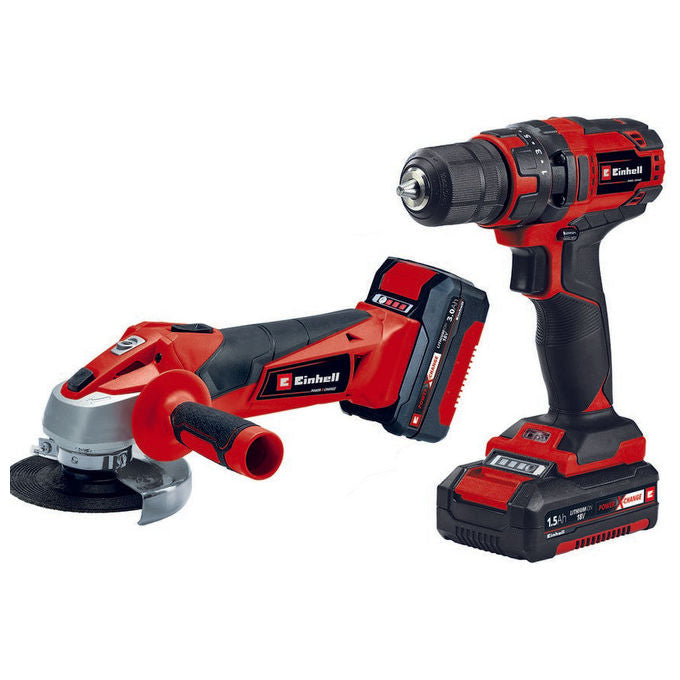 Einhell Set Smerigliatrice e Trapano Avvitatore a Batteria Tc-Tk 18 Li KIT_