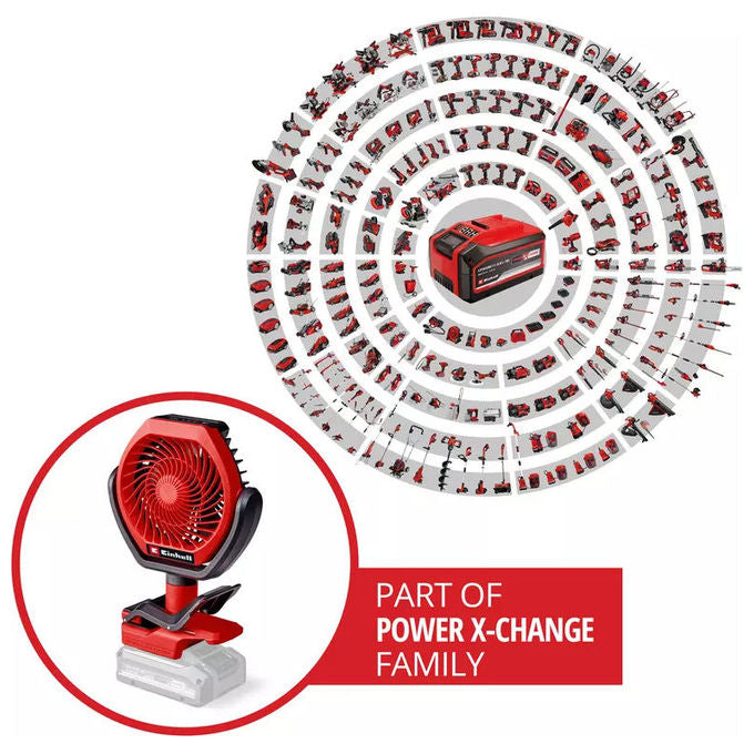 Einhell 3408061 GC-CF 18-110 Li-Solo Ventilatore a batteria 18 V Power X-Change motore Brushless 3 velocita' 110 mm colore Nero