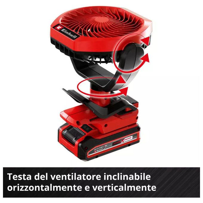 Einhell 3408061 GC-CF 18-110 Li-Solo Ventilatore a batteria 18 V Power X-Change motore Brushless 3 velocita' 110 mm colore Nero
