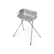 Ompagrill barbecue a carbonella acciaio alluminato argento 48x34 cm 3 posizioni 40098aluminized