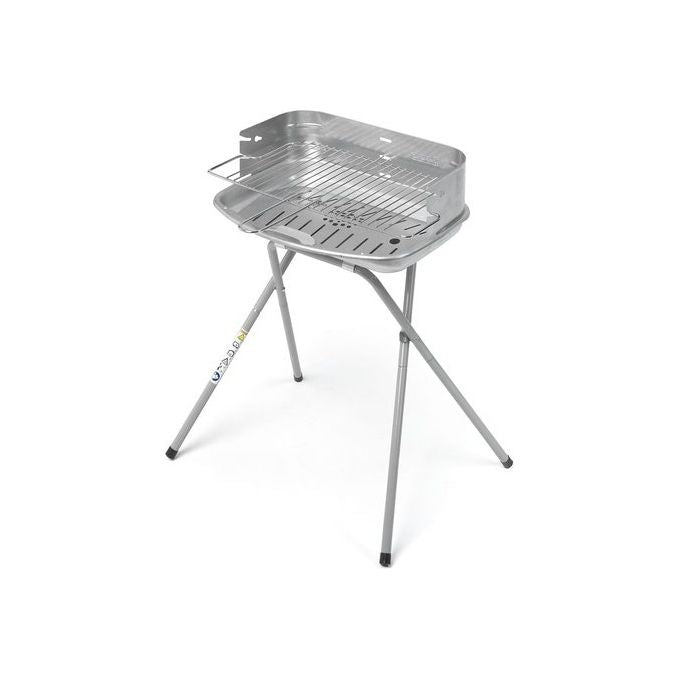 Ompagrill barbecue a carbonella acciaio alluminato argento 48x34 cm 3 posizioni 40098aluminized