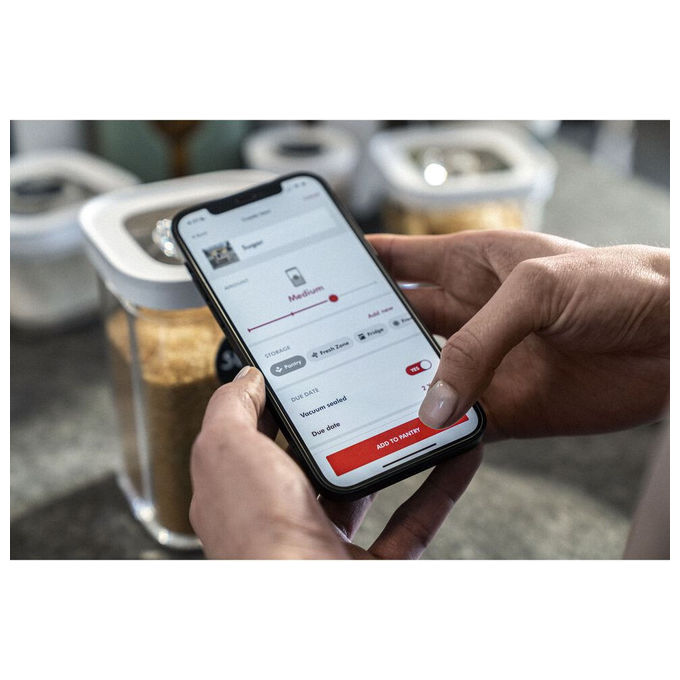 ZWILLING 1025970 FRESH and SAVE CUBE Set di avviamento per sottovuoto 5 pezzi con contenitori M 2M pompa a vuoto misurino etichette NFC colore Bianco trasparente