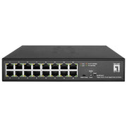 LevelOne GES-2216 Switch di Rete Gestito L2 16 Porte Gigabit Ethernet (10-100-1000) VLAN Supporto QoS Fanless colore Nero