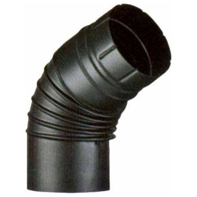 Ala - Gomito smaltato aperto 65° Ø10 cm, nero opaco