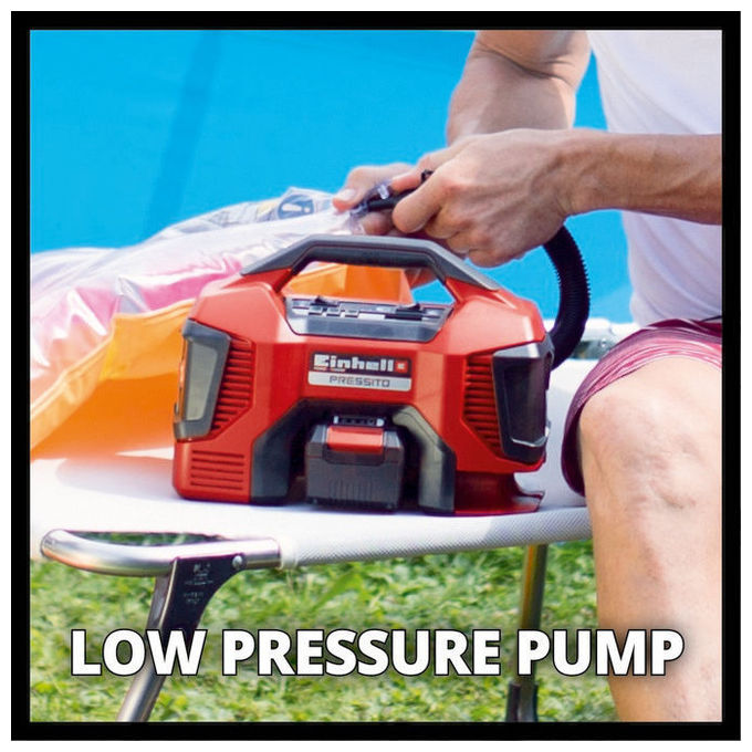 Einhell Compressore Ibrido Pressito 4020460 per Gonfiaggio Pneumatici e Materassi con Batteria e Cavo di Alimentazione