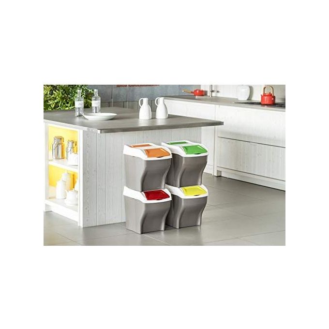 Bama 40320 Poker Plus Pattumiera Differenziata Modulare Set 4 pezzi 27 litri colore Assortiti