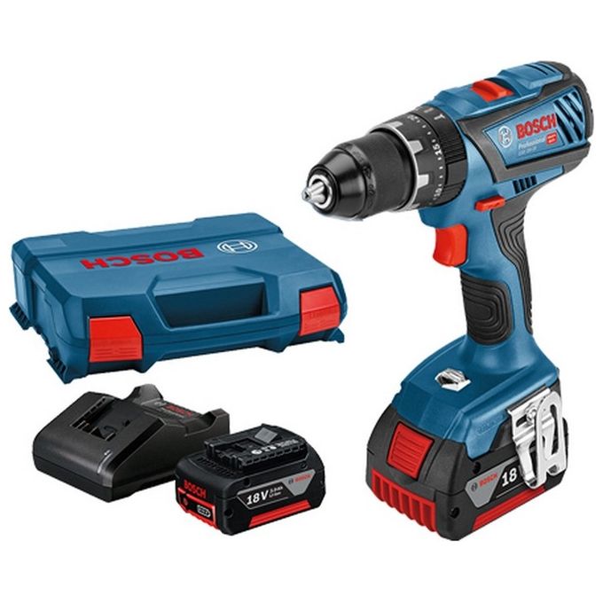 Bosch Professional 0615990M4C GSB 18V-28 Trapano Avvitatore a Percussione 18V 63Nm Mandrino 13mm 2 Batterie 3Ah
