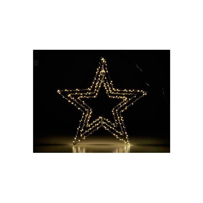 GENERAL TRADE 89123 Stella di Natale Luminosa con 485 MicroLED Bianco Caldo Effetto 3D Multi-Flashing Struttura in Metallo colore Bianco