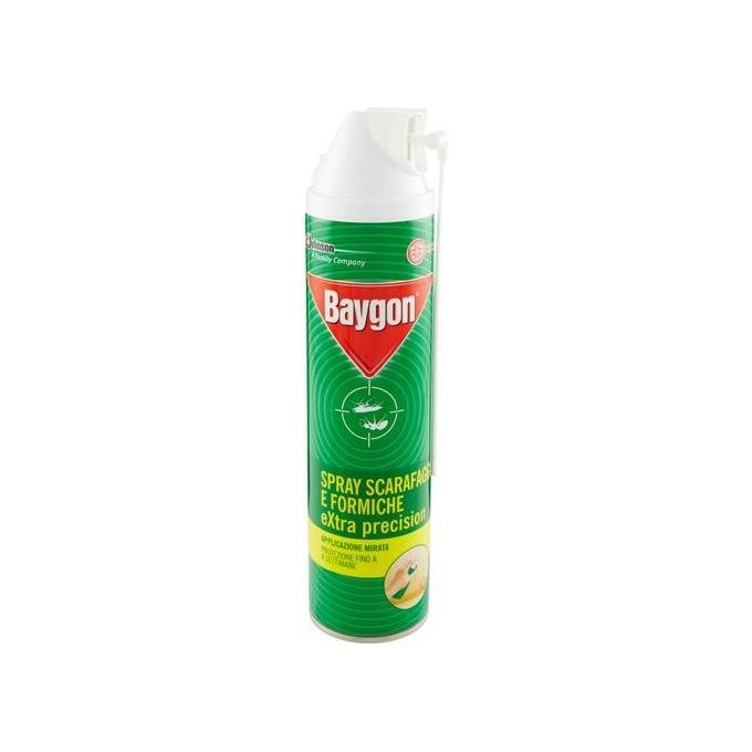 Baygon 232 Extra Precision Spray Insetticida Scarafaggi e Formiche Cannuccia Snodata 400 ml Protezione 4 Settimane PMC