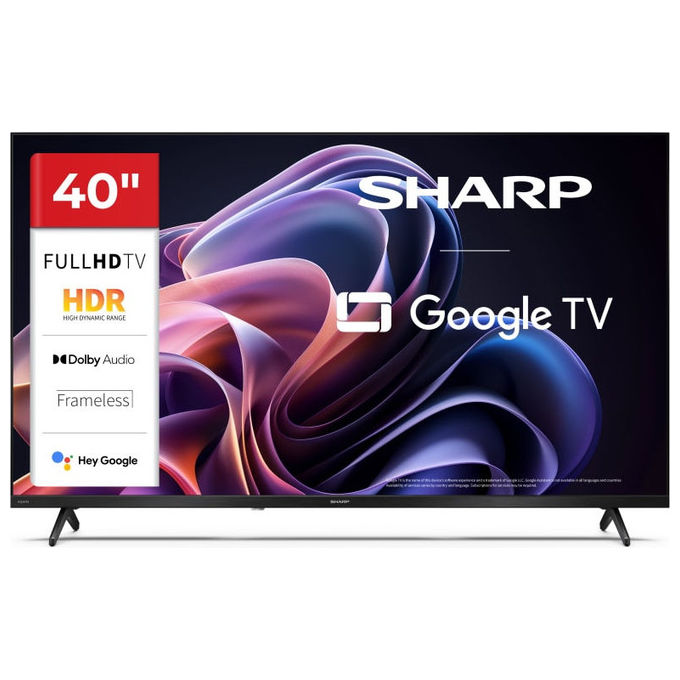 Sharp 40HF2265E TV LED 40'' Full HD Google TV DVB-T2 Dolby Digital+ Chromecast colore Nero