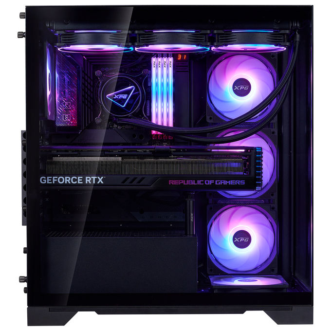 XPG 75261589 Invader X BTF Case PC Midi Tower con Supporto Fino a 360mm Radiatori Superiore e Laterale e Ventole ARGB 120mm 140mm colore Nero