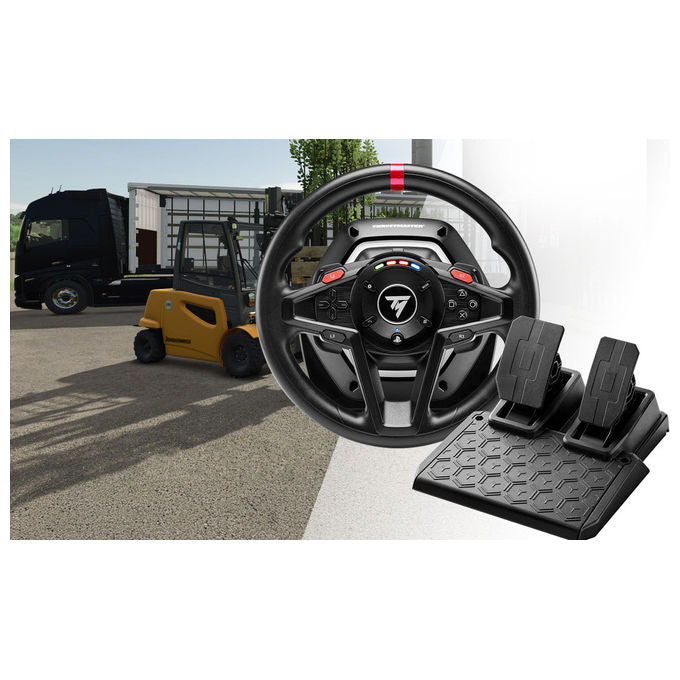 Thrustmaster T128 SimTask Farming Pack, volante con force feedback, joystick FarmStick, pedali T2PM, supporto metallico, PS5 e PC, nero