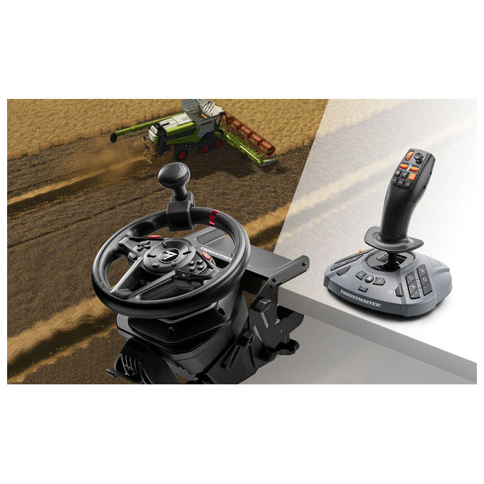 Thrustmaster T128 SimTask Farming Pack, volante con force feedback, joystick FarmStick, pedali T2PM, supporto metallico, PS5 e PC, nero