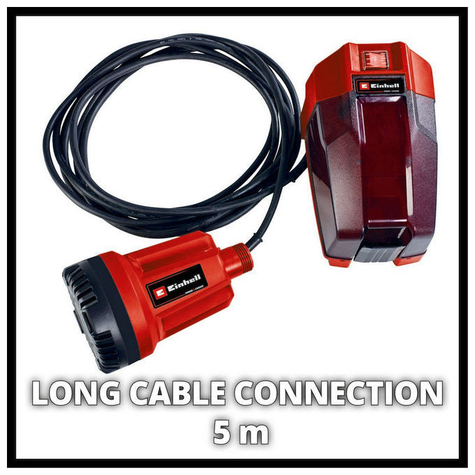 Einhell 4181500 GE-SP 18 Li - Solo Pompa per Acque Chiare a Batteria 5000 l-h 0.8 bar 8 m 18 V colore Nero Rosso