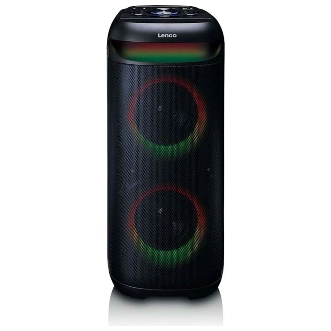 Lenco PA-210BK Cassa Bluetooth Portatile 100W Bluetooth 5.3 True Wireless Stereo Effetti LED colore Nero
